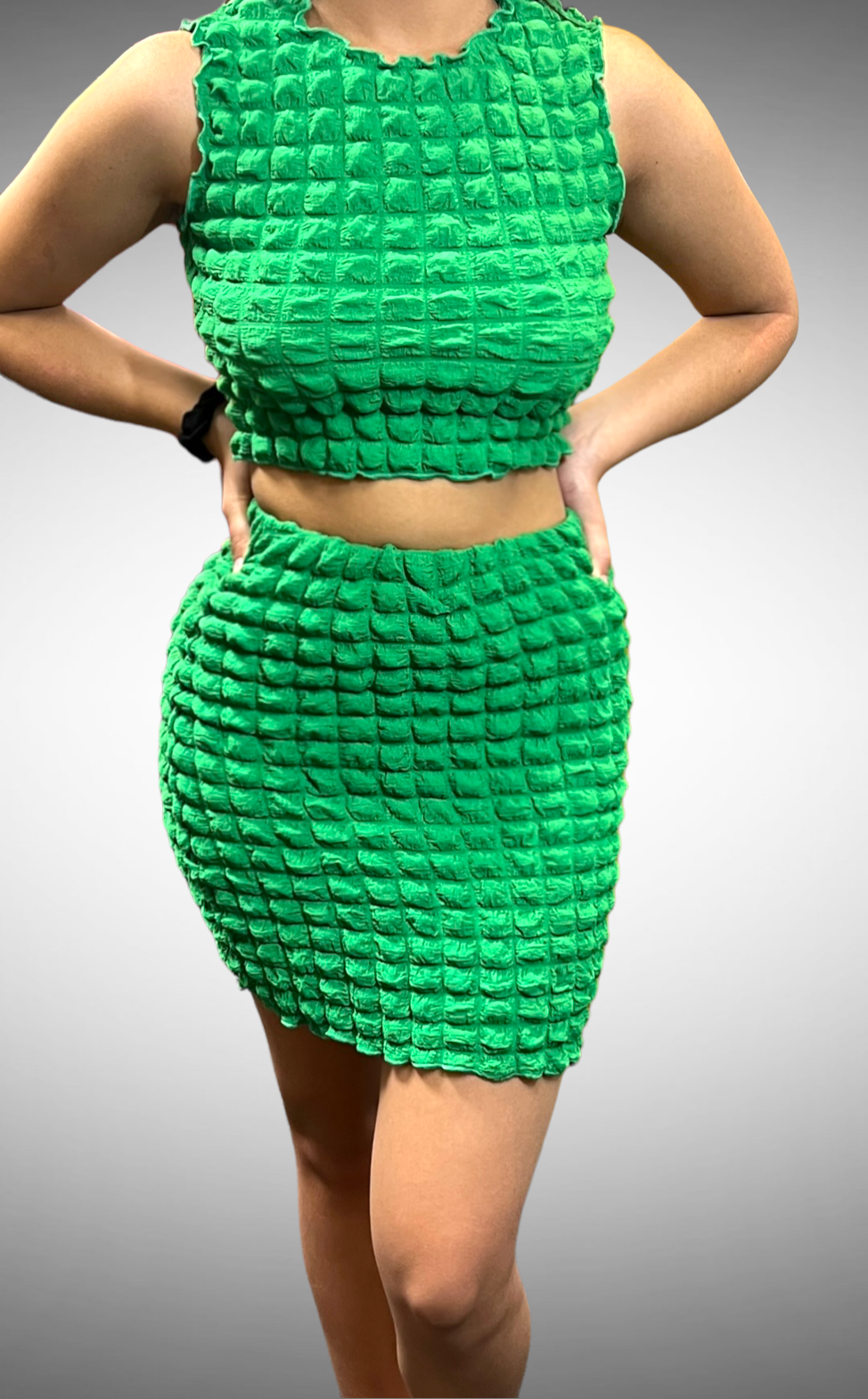 Green skirt set